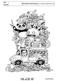 Doodle boyama sayfaları